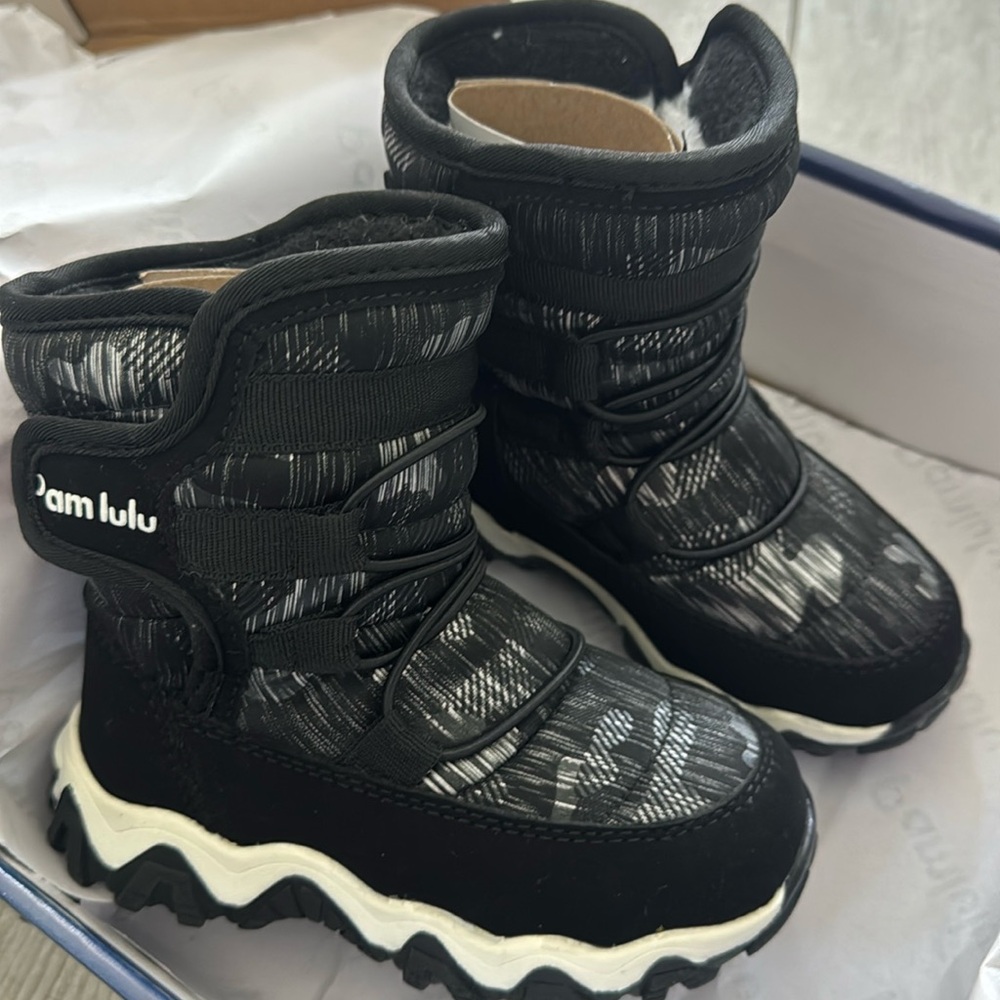 Outdoor Slip Resistant Warm Waterproof Boys Winter Snow Boots for Kids Toddler